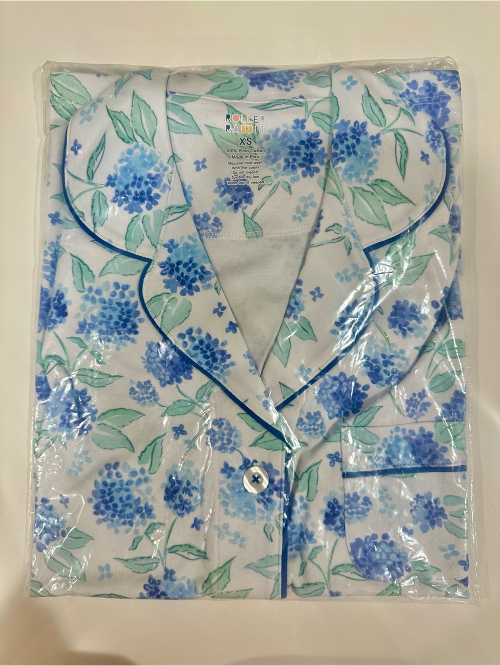 Roller Rabbit Ditsy Hydrangea Polo  Pajama Set